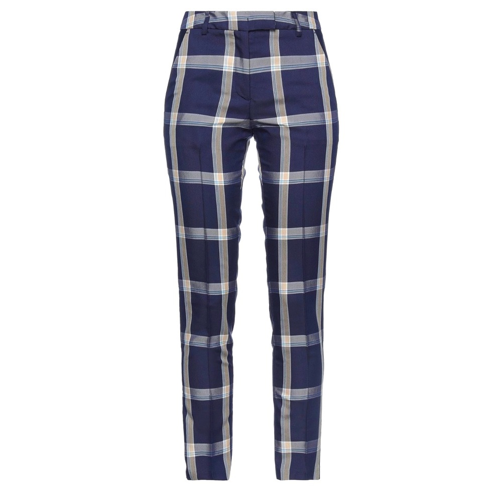 ⭐️ SKILLS & GENES ⭐️LUXURY TARTAN PLAID MIDNIGHT BLUE STRAIGHT LEG PANTS SIZE: 2